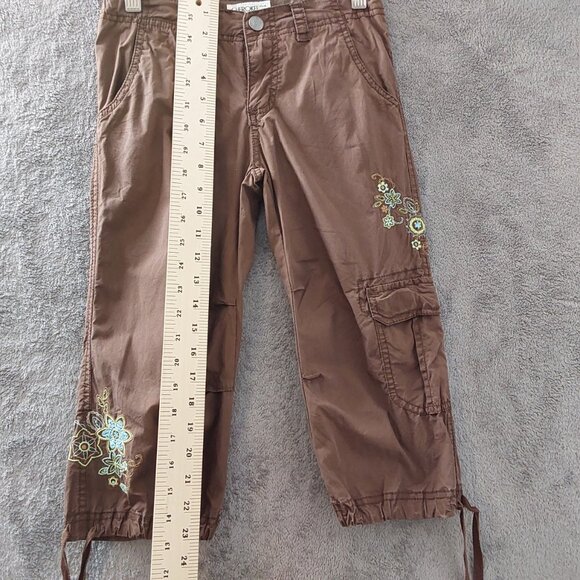 Vintage Cherokee Girls Brown Embroidered Capri Pants Size 8 - Picture 3 of 8